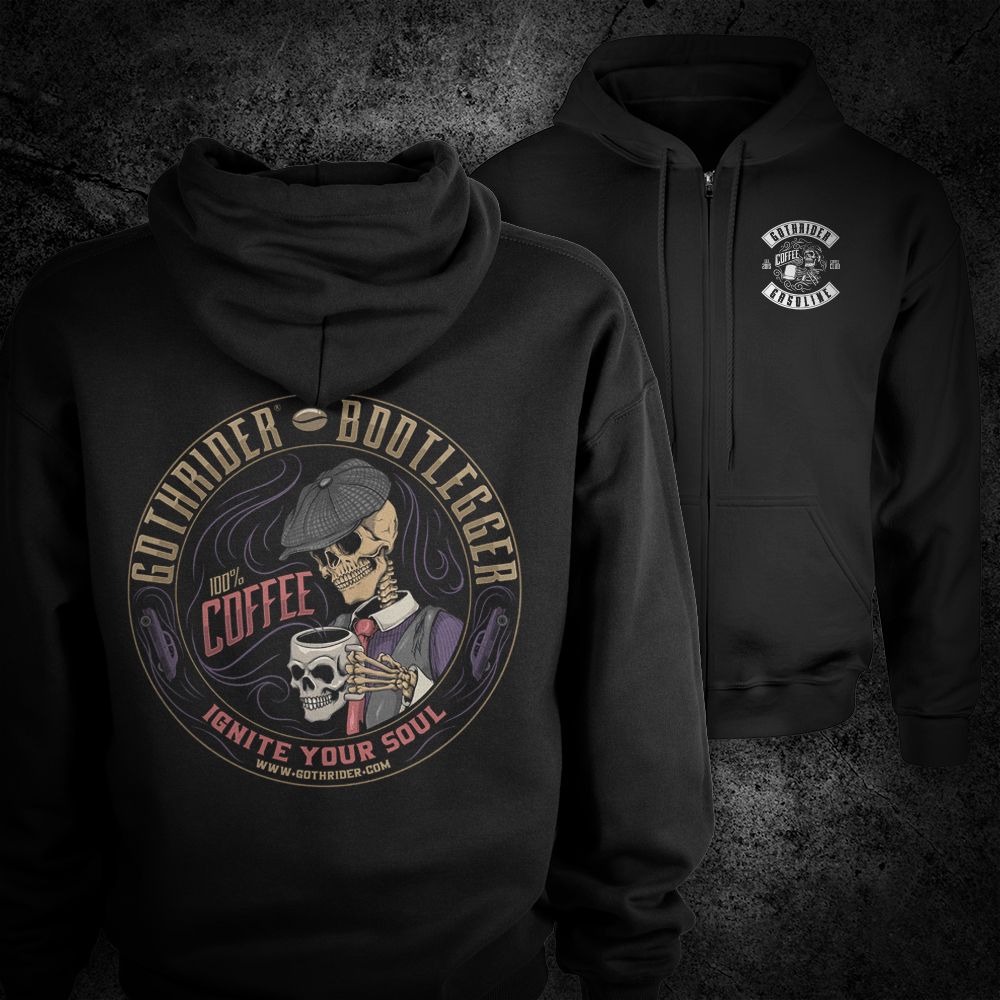 Bootlegger Coffee Hoodie - GothRider Brand