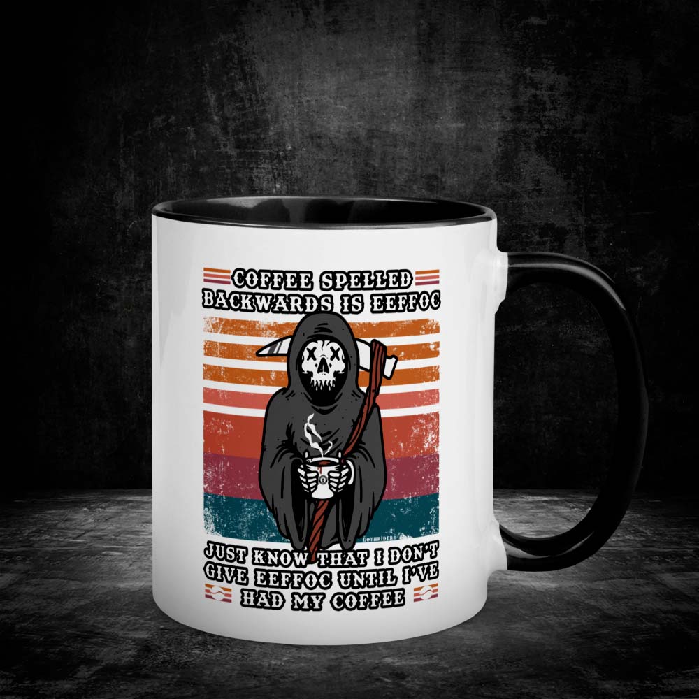 Coffee Spelled Backwards Mug - GothRider Brand