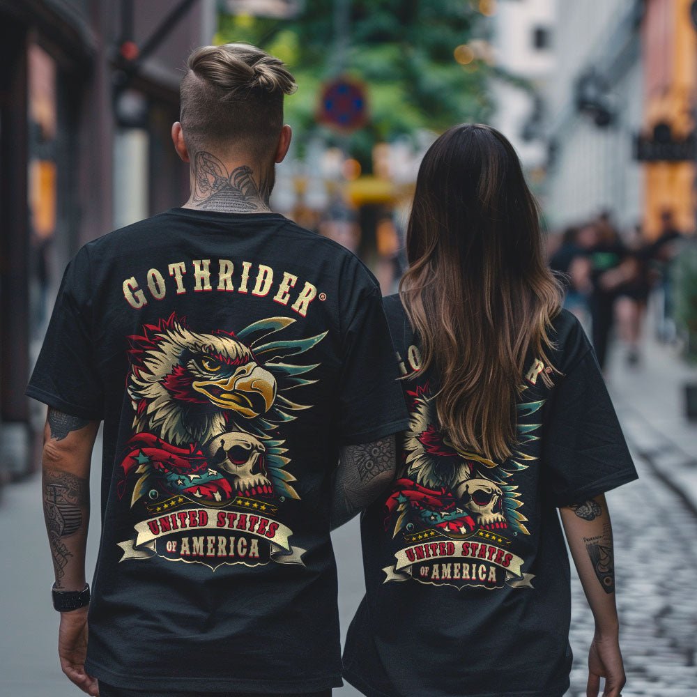 Eagle & Skull Unisex T - Shirt - GothRider Brand