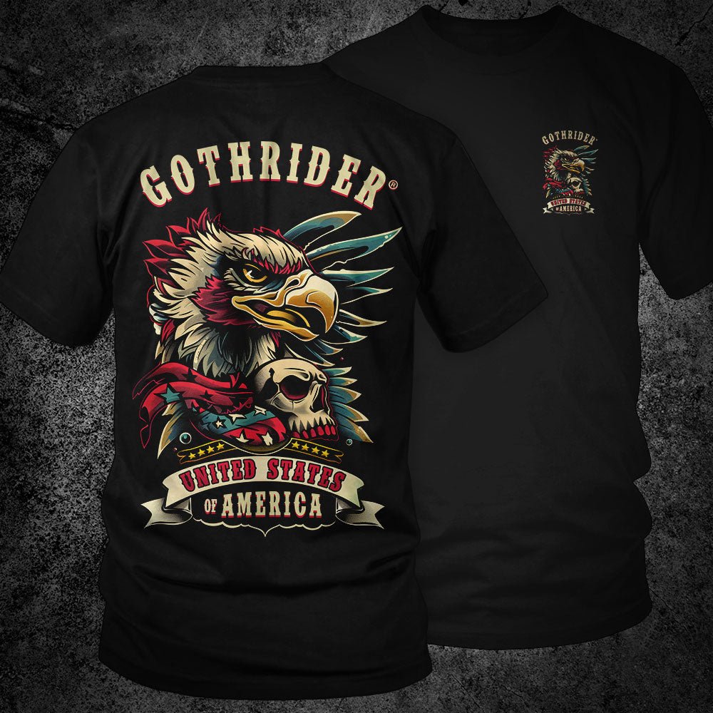 Eagle & Skull Unisex T - Shirt - GothRider Brand