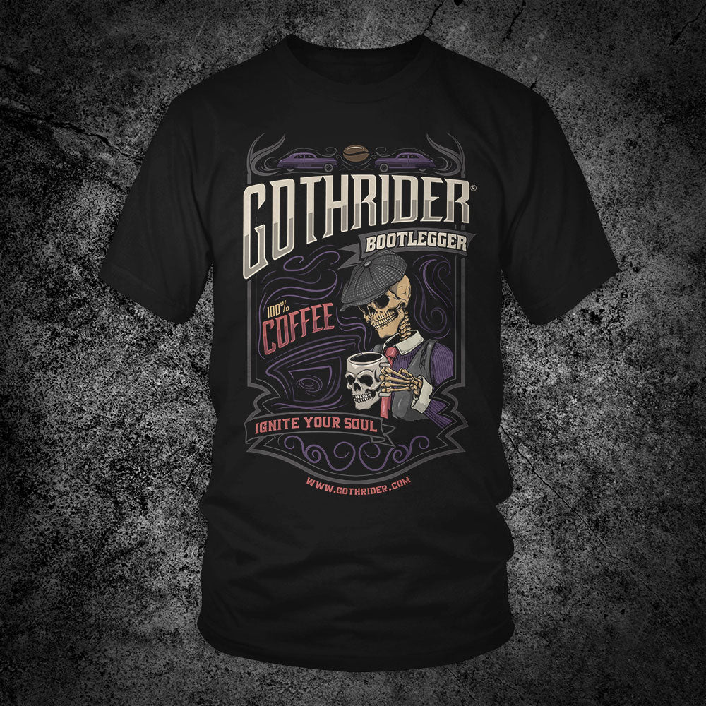 GothRider Bootlegger Coffee Unisex T-Shirt - GothRider Brand