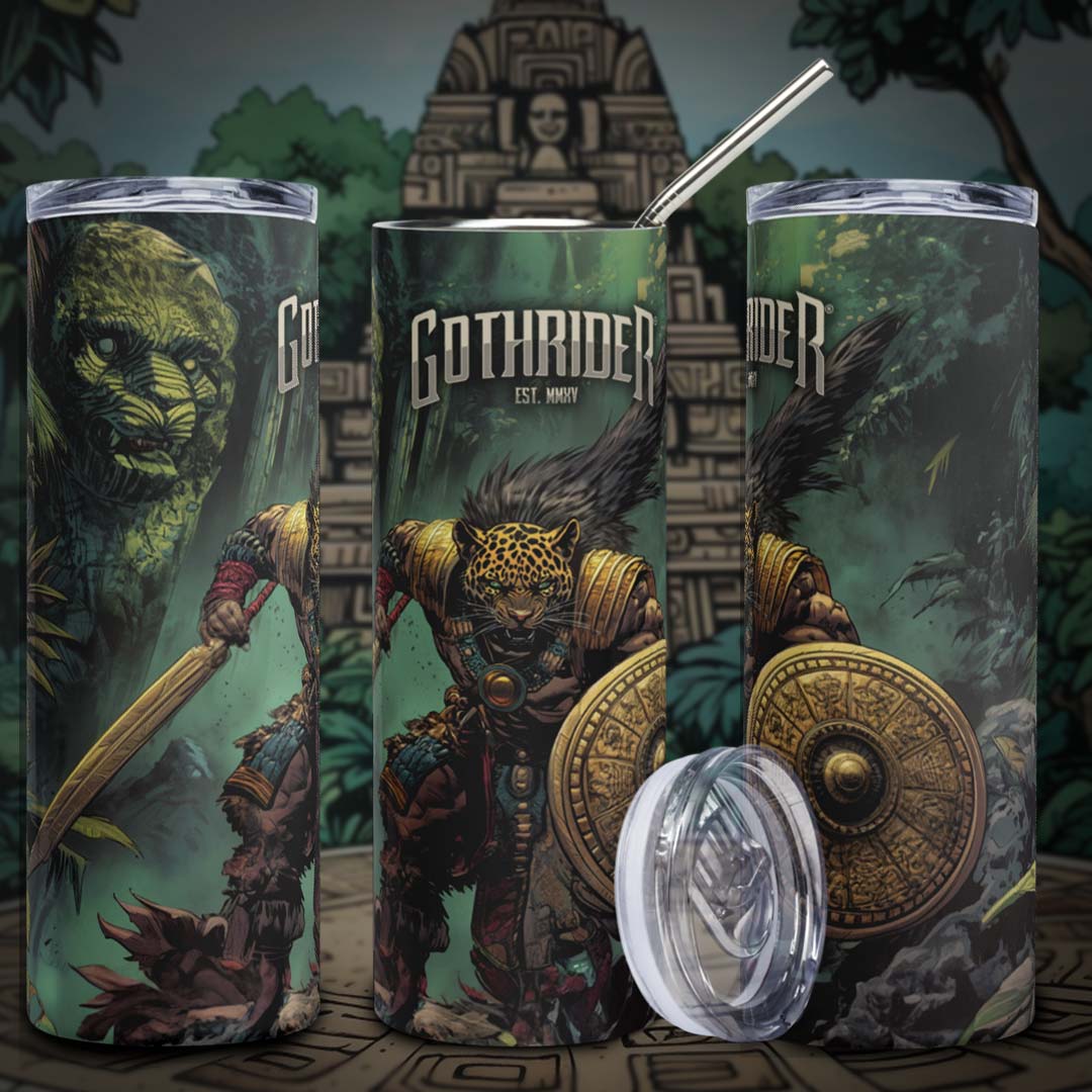 Jaguar Warrior Skinny Tumbler - GothRider Brand