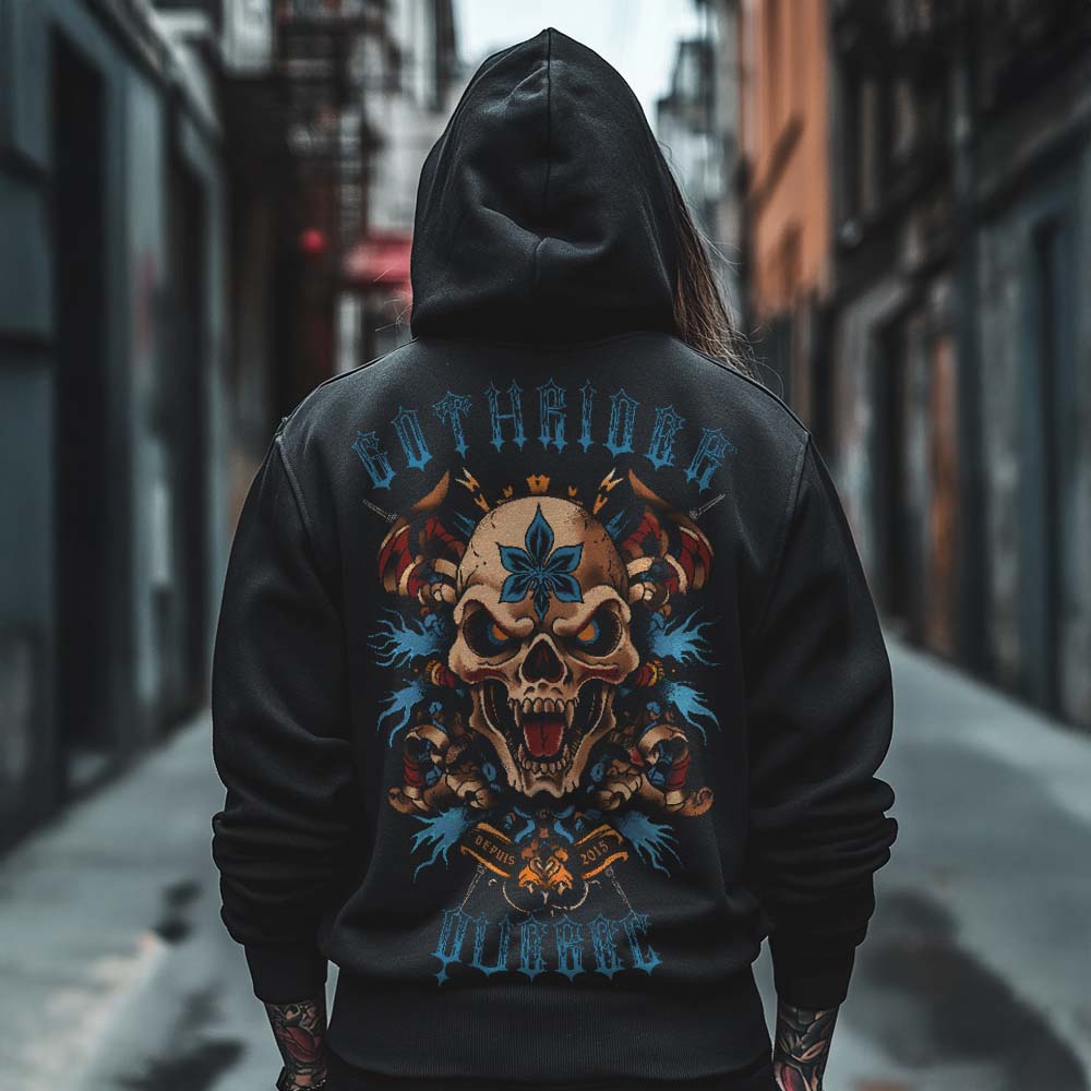 Rebel & Québécois Hoodie - GothRider Brand