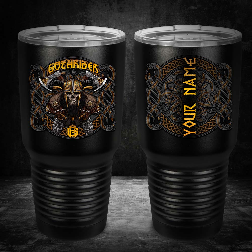 Viking Axeman UV 30 oz Tumber - Personalized - GothRider Brand